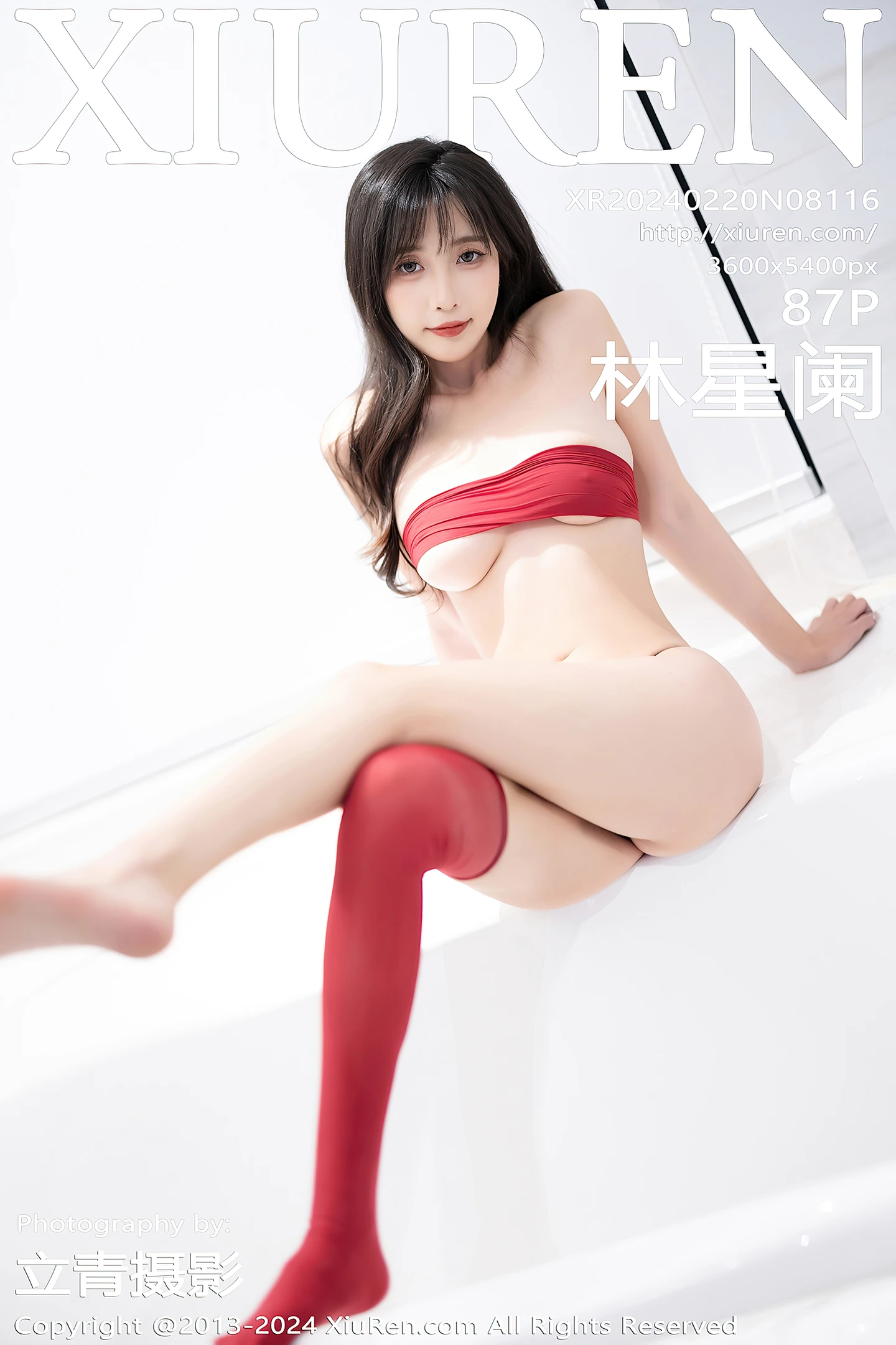 [XiuRen秀人网]No.8116_模特林星阑红色服饰配黑丝袜+黑色情趣服配红丝袜迷人诱惑写真87P-秀人网 - XiuRen.Space